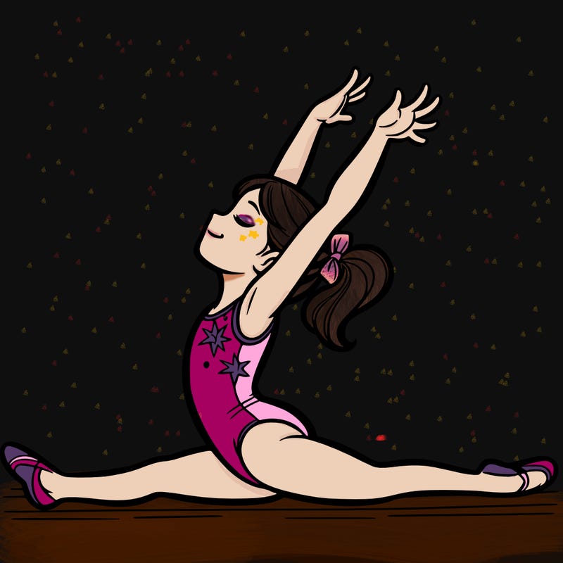 gymnastics girl doing a split