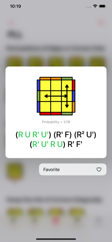 A speedcubing algorithm card with a cube diagram and move notation