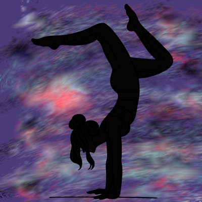 a woman doing a handstand