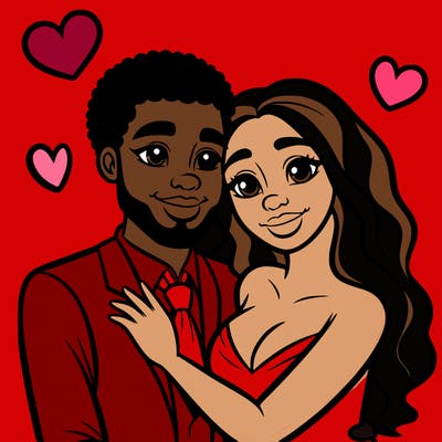 black man and white women in love realistic