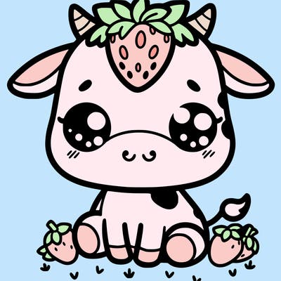 cute strawberry cow