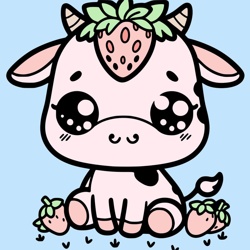 cute strawberry cow