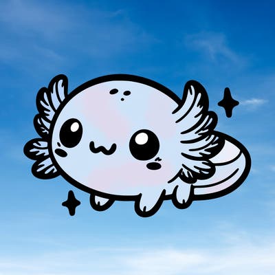 cute easy baby axolotl