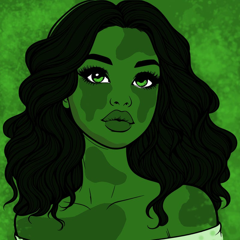 realistic girl with wavy hair and lips