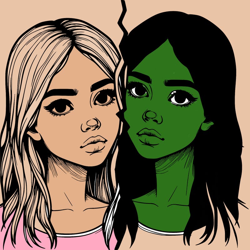 realistic girl split