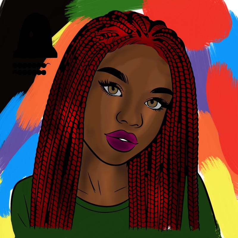 realistic girl with box braids