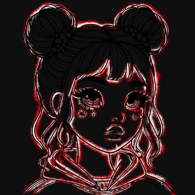 realistic girl with space buns