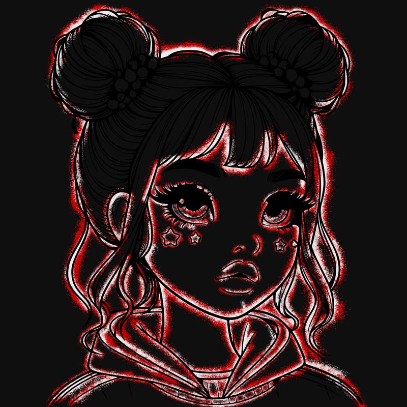 realistic girl with space buns