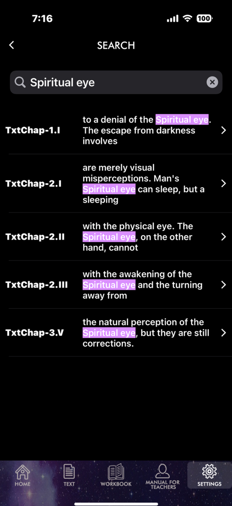 Suchergebnisse für den Begriff "Spiritual eye" in der ACIM Original Edition App.