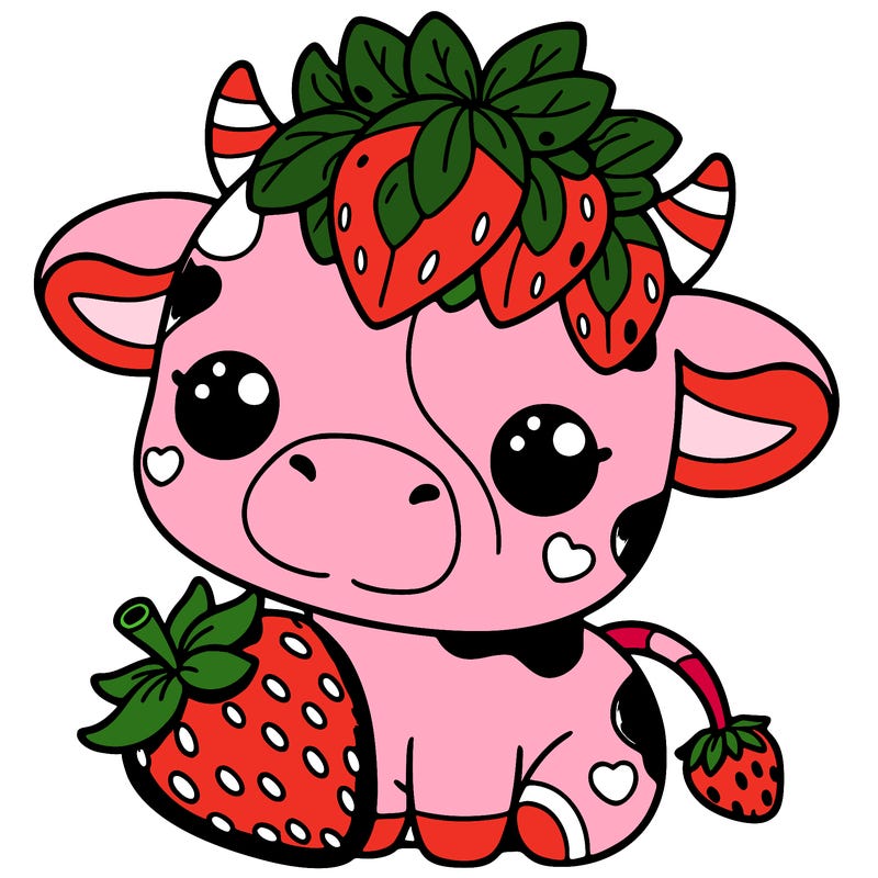 cute strawberry cow