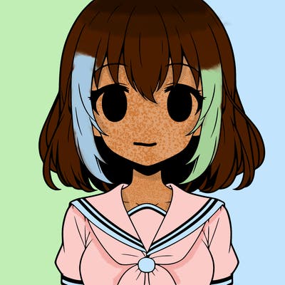 anime girl with no mouth