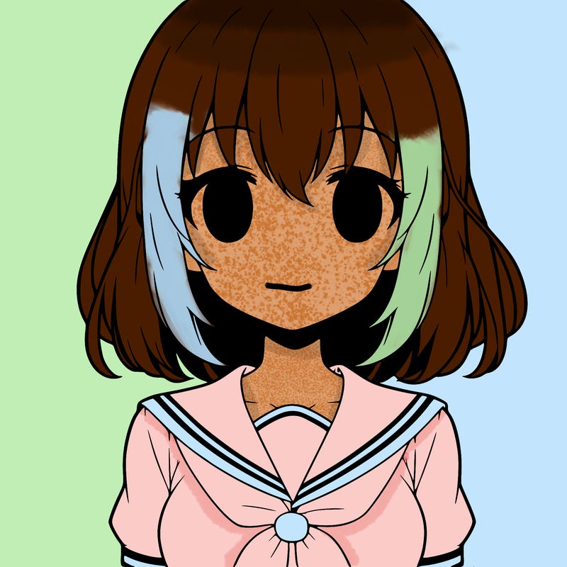 anime girl with no mouth