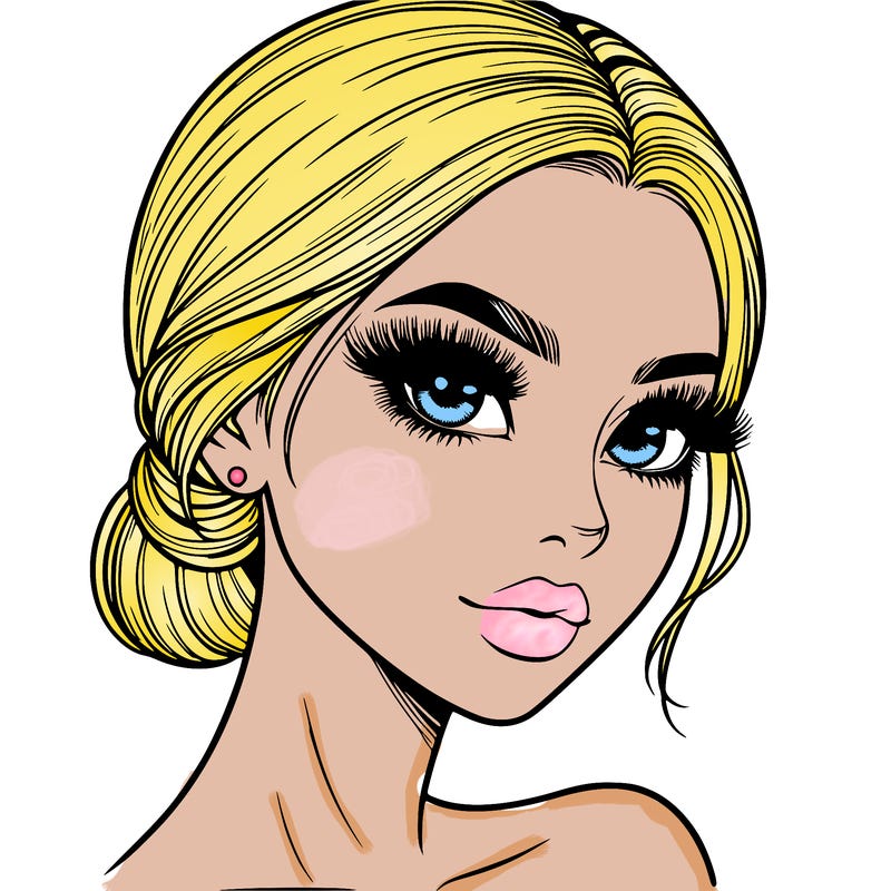 realistic girl with lashes