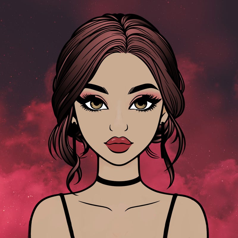 realistic girl with makeup on