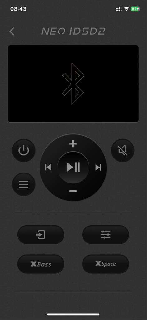 iFi Nexis - iFi NexisアプリのNEO iDSD2オーディオデバイス用リモートコントロールインターフェース。再生およびサウンド設定を表示。