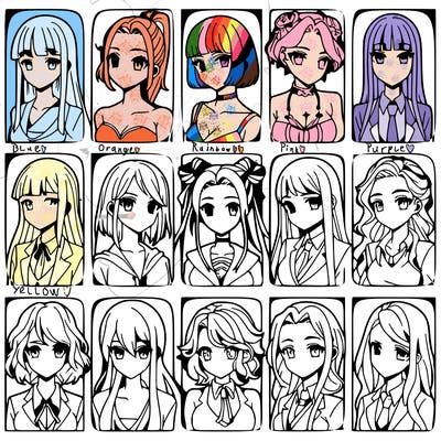 girls that look diffrent anime