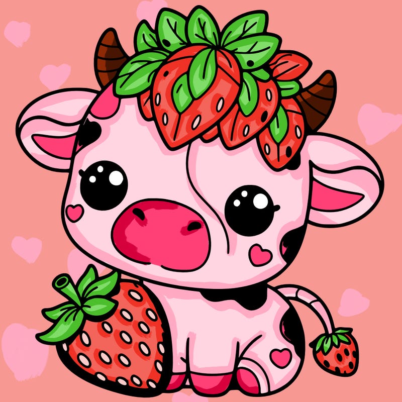 cute strawberry cow