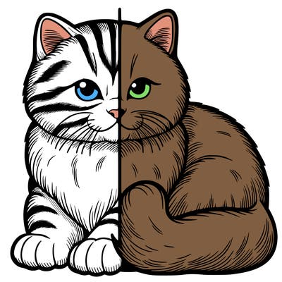 realistic split cat