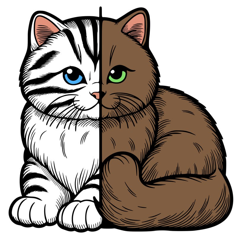 realistic split cat
