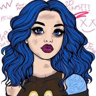 realistic girl with wavy hair and lips