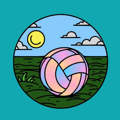 volleyball on a beach