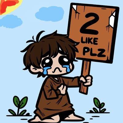 small poor toddler crying with sign that says 2 like plz