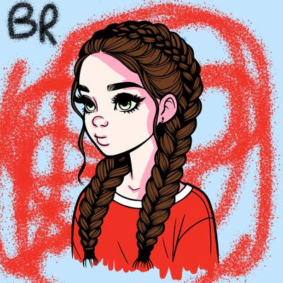 realistic girl with braids