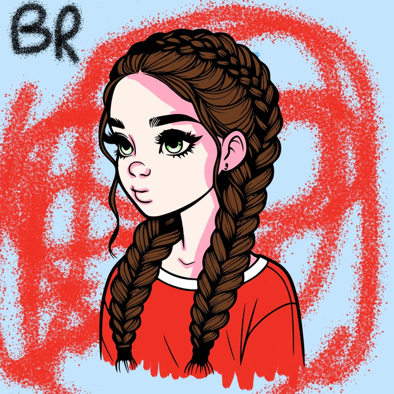 realistic girl with braids