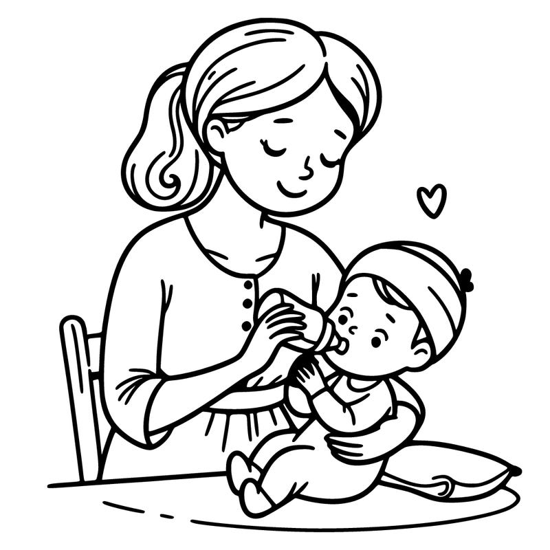 mother feeding a baby