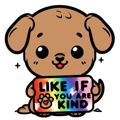 make a sign that says like if you are kind with a cute little dog