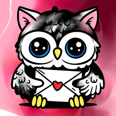 owl holding an envelope