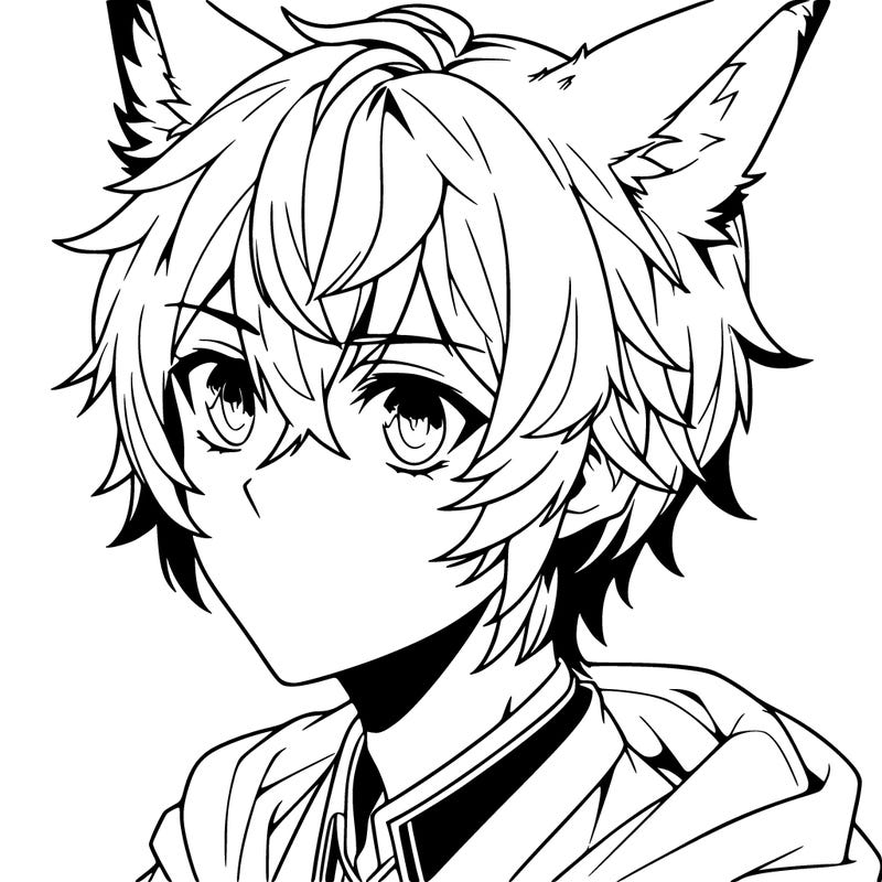 anime boy with wolf ears