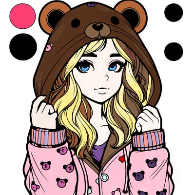 realistic girl in a animal pjs hoodie