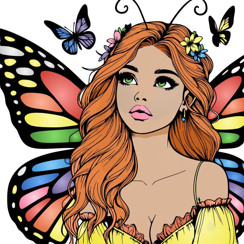 butterfly fairy realistic girl