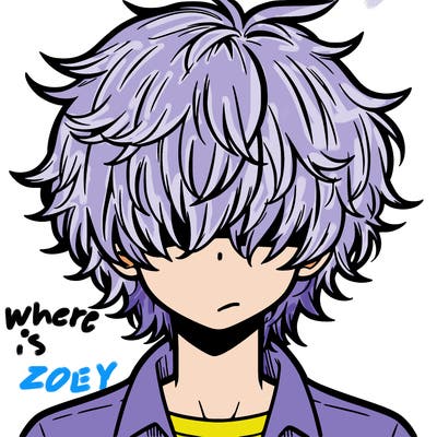 manga boy fluffy hair covering his eyes