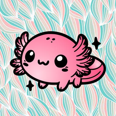 cute easy baby axolotl