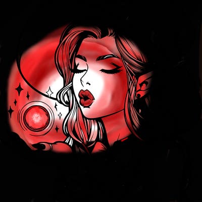 realistic elf casting a spell with lips