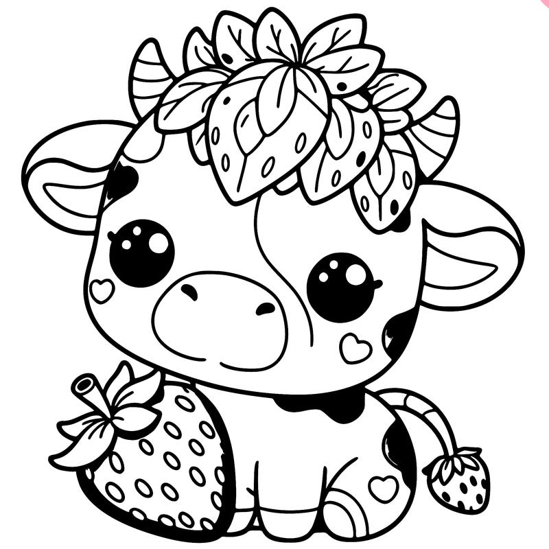 cute strawberry cow