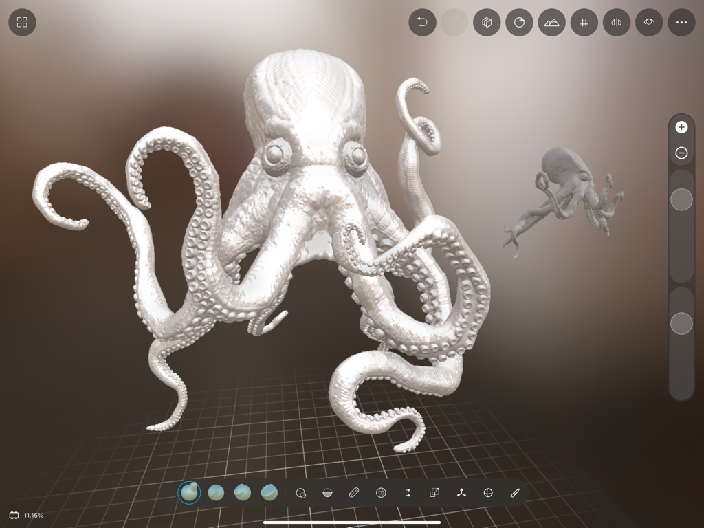 Sculptura 2 - 3D octopus model sculpted using Sculptura 2 digital art app on iPad