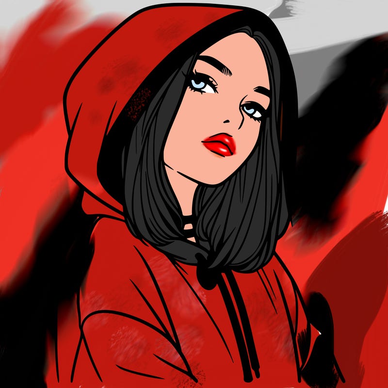 a realistic girl in a hoodie