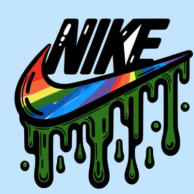 dripping nike logo