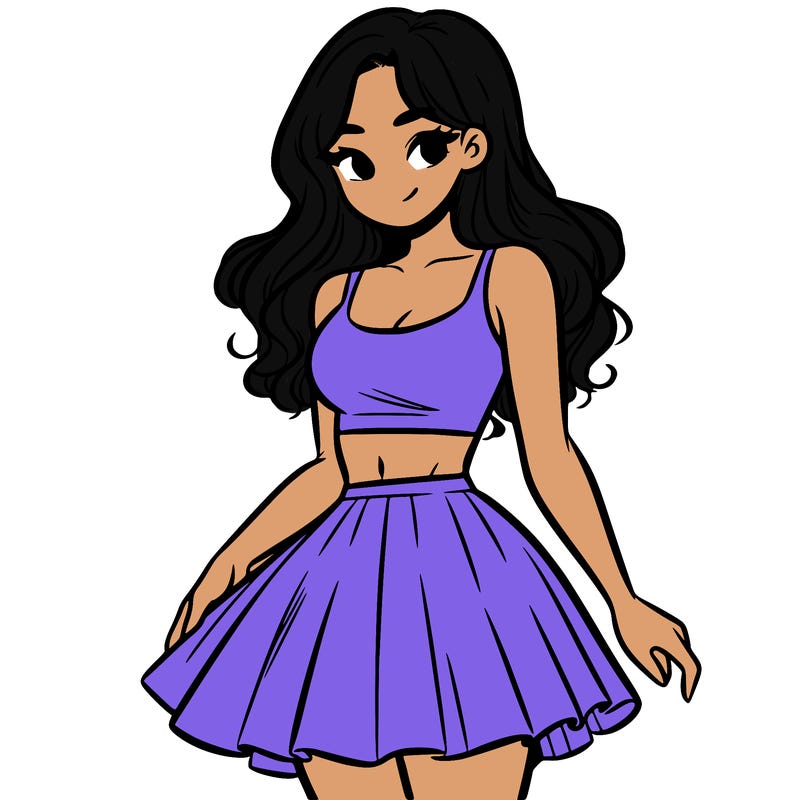 woman in a skirt and crop top