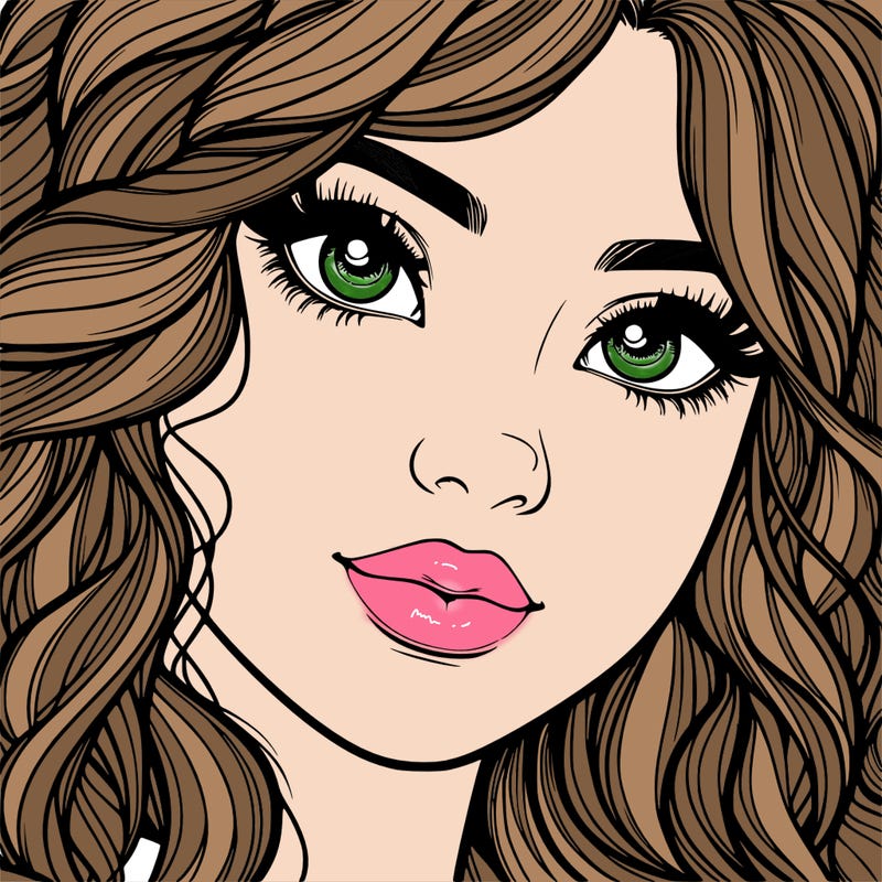 beautiful realistic girl close up to the camera with wavy hair,