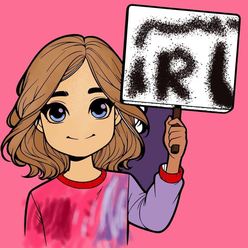 realistic girl holding up a sign