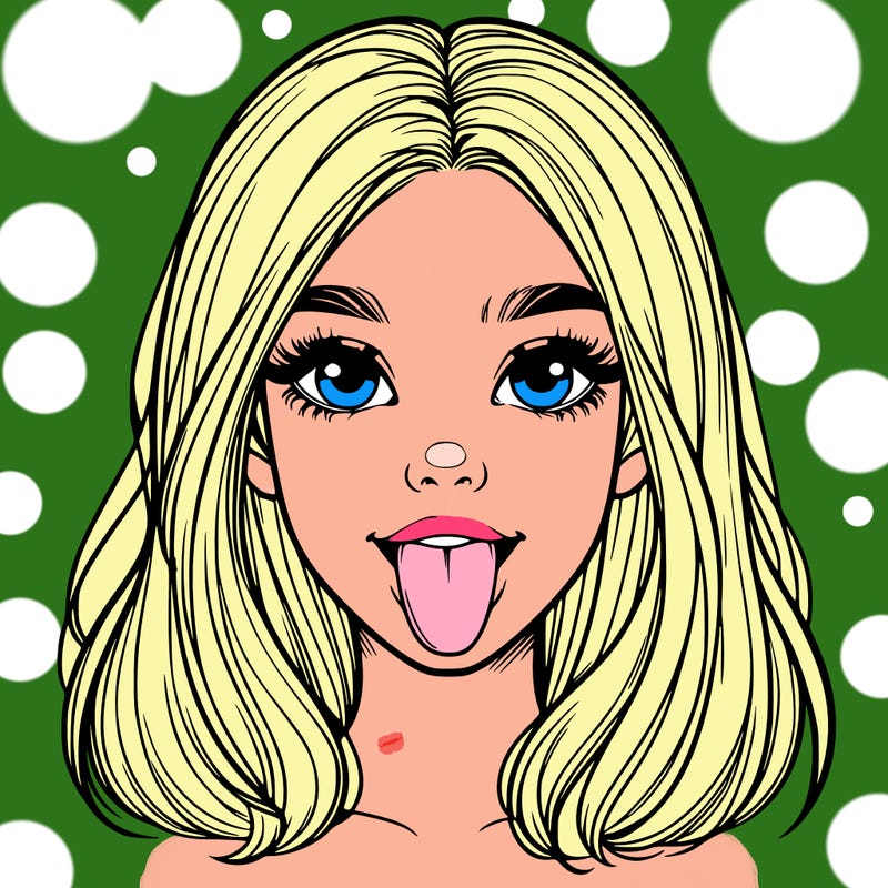 realistic girl with her tongue out