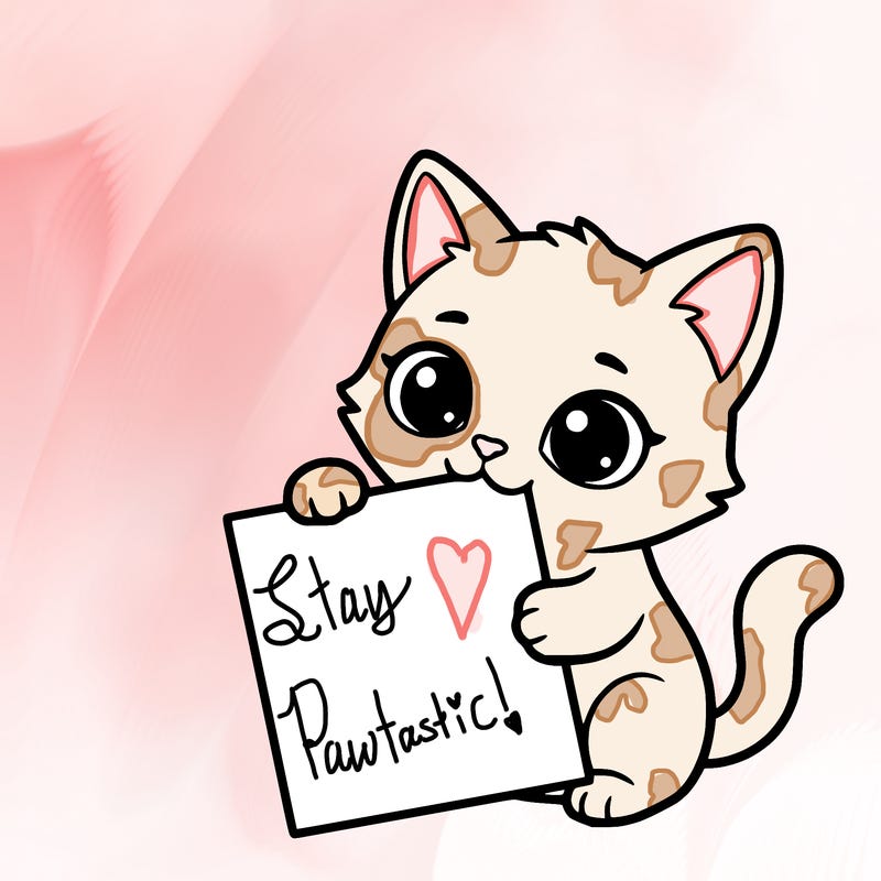 a small cat with a blank sheet of paper in its hand. the cat is sooooooo cute!