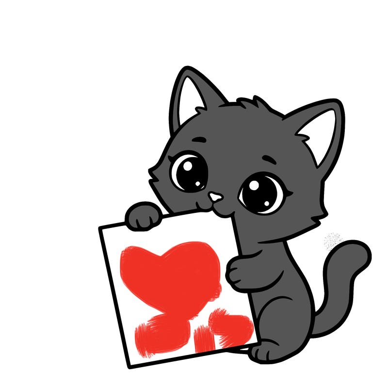 a small cat with a blank sheet of paper in its hand. the cat is sooooooo cute!