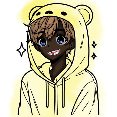 a 17 year old boy in a cute animal hoodie