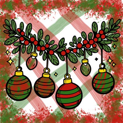 christmas garland with big bulbs