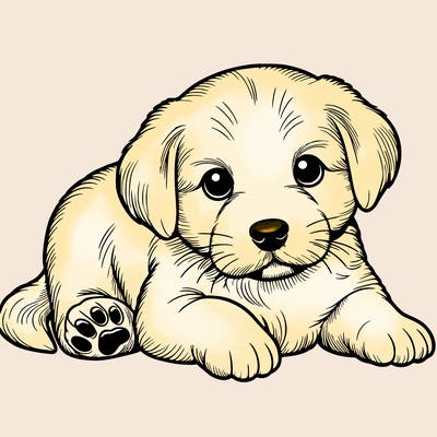 a cute realistic puppy